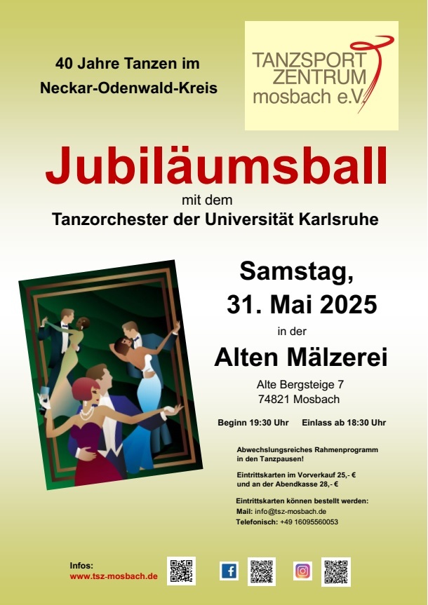 Jubiläumsball am 31.05.2025